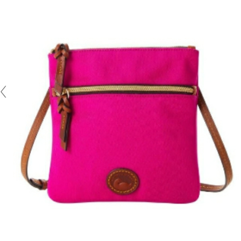 NWT Dooney & Bourke double Zip crossbody Fuschia